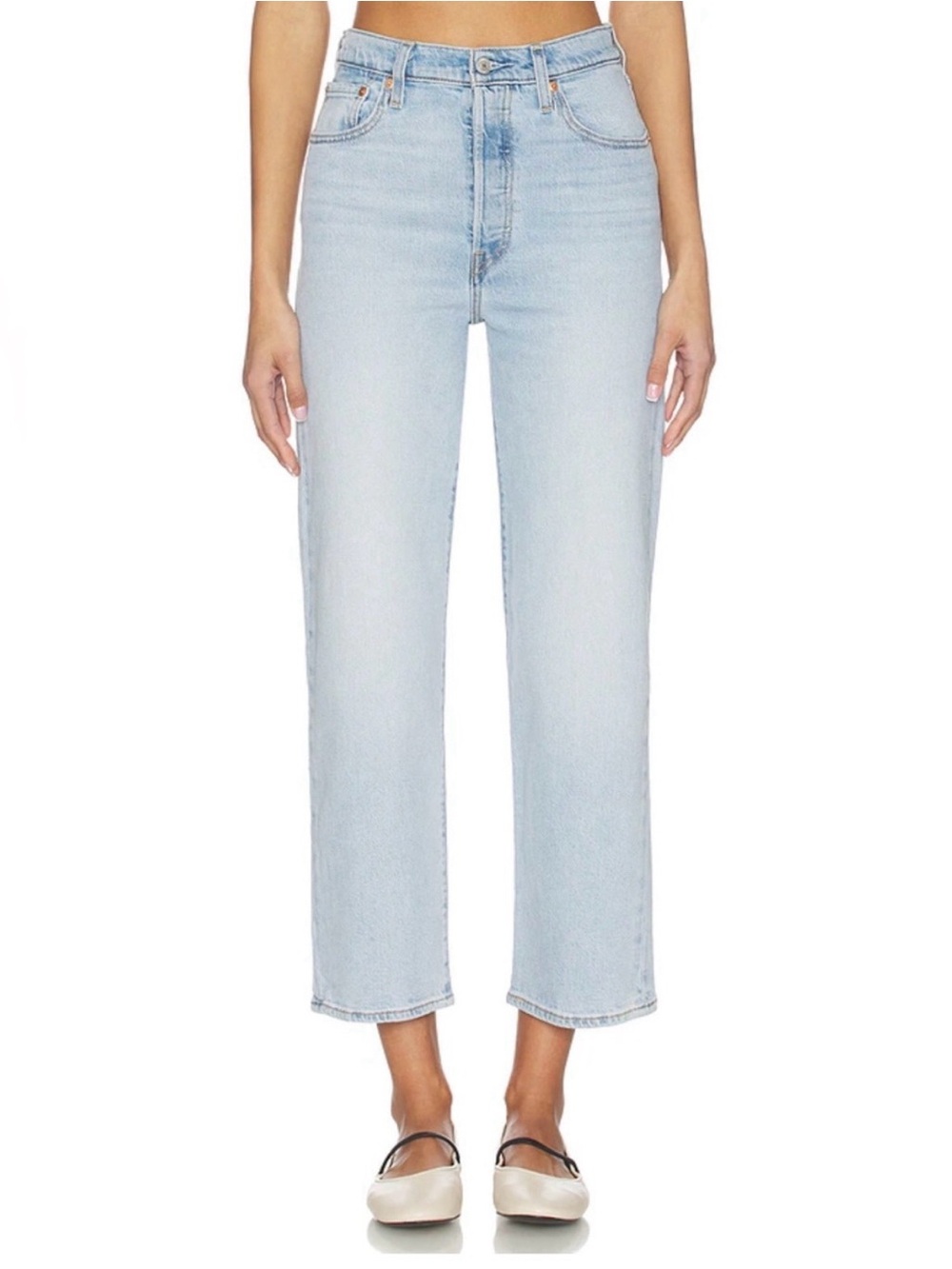 Levi’s Ribcage Straight Ankle High Rise Light Wash Size 27